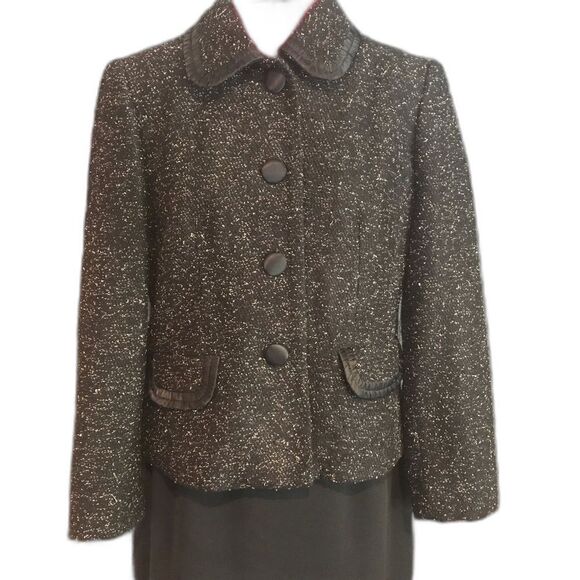 Kasper Skirt Suit Woman Petite Size 10P Black & Gold 2-Piece Set Blazer & Skirt - Picture 5 of 11